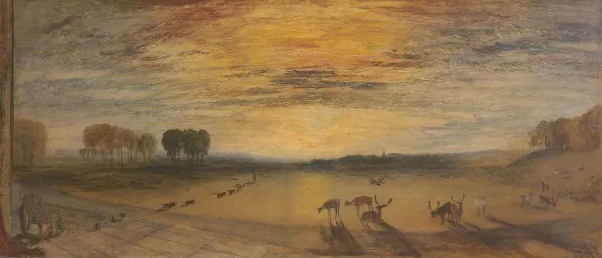 Petworth Park: Tillington Church in the Distance - J. M. W. Turner image 1 copie de tableau peinte à la main