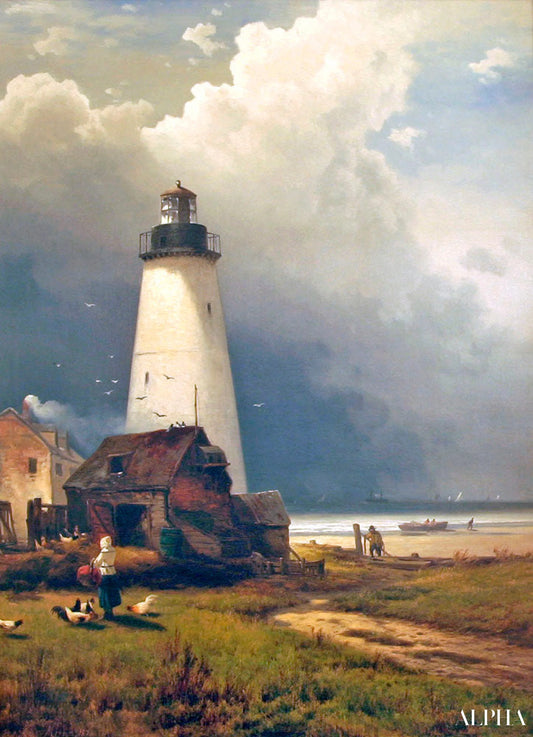 Phare de Sandy Hook - Edward Moran - Reproductions de tableaux et peintures haut de gamme