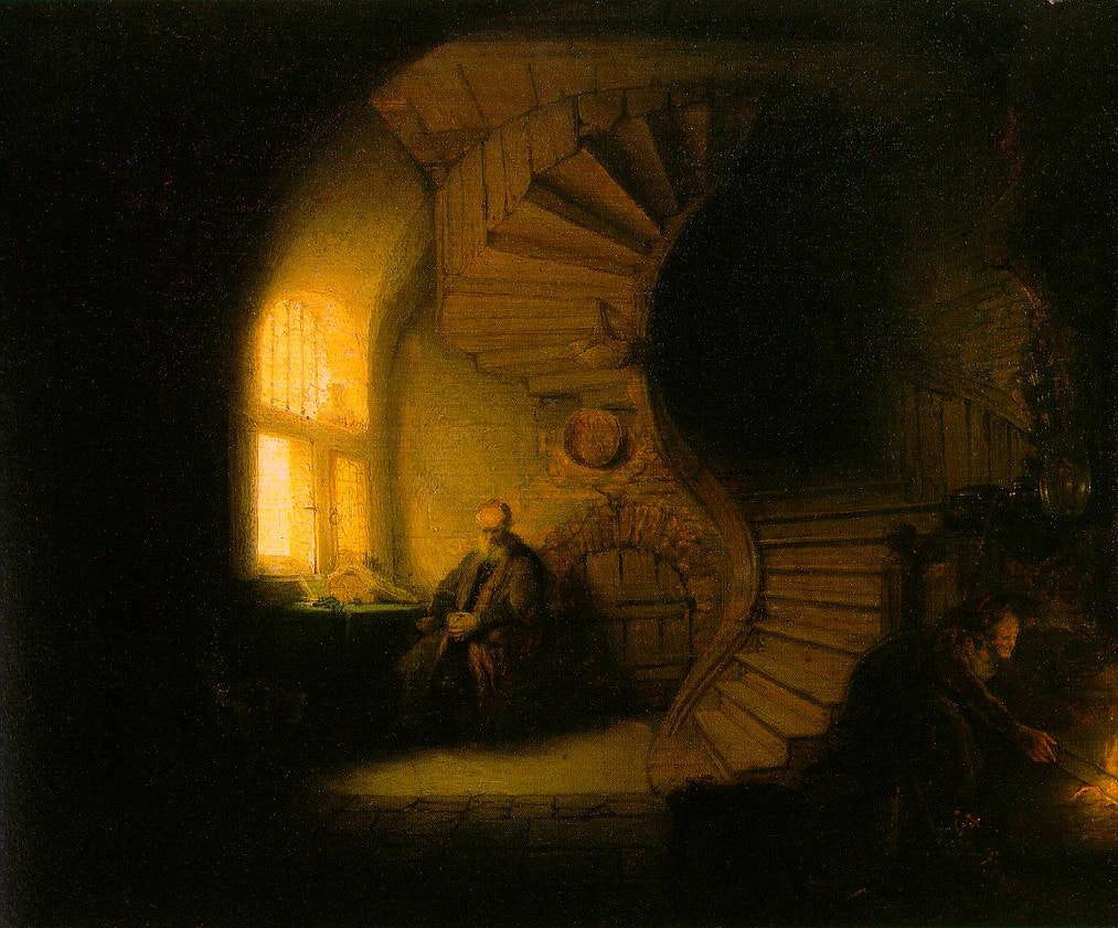 Le Philosophe en contemplation — Rembrandt, 1632, musée du Louvre