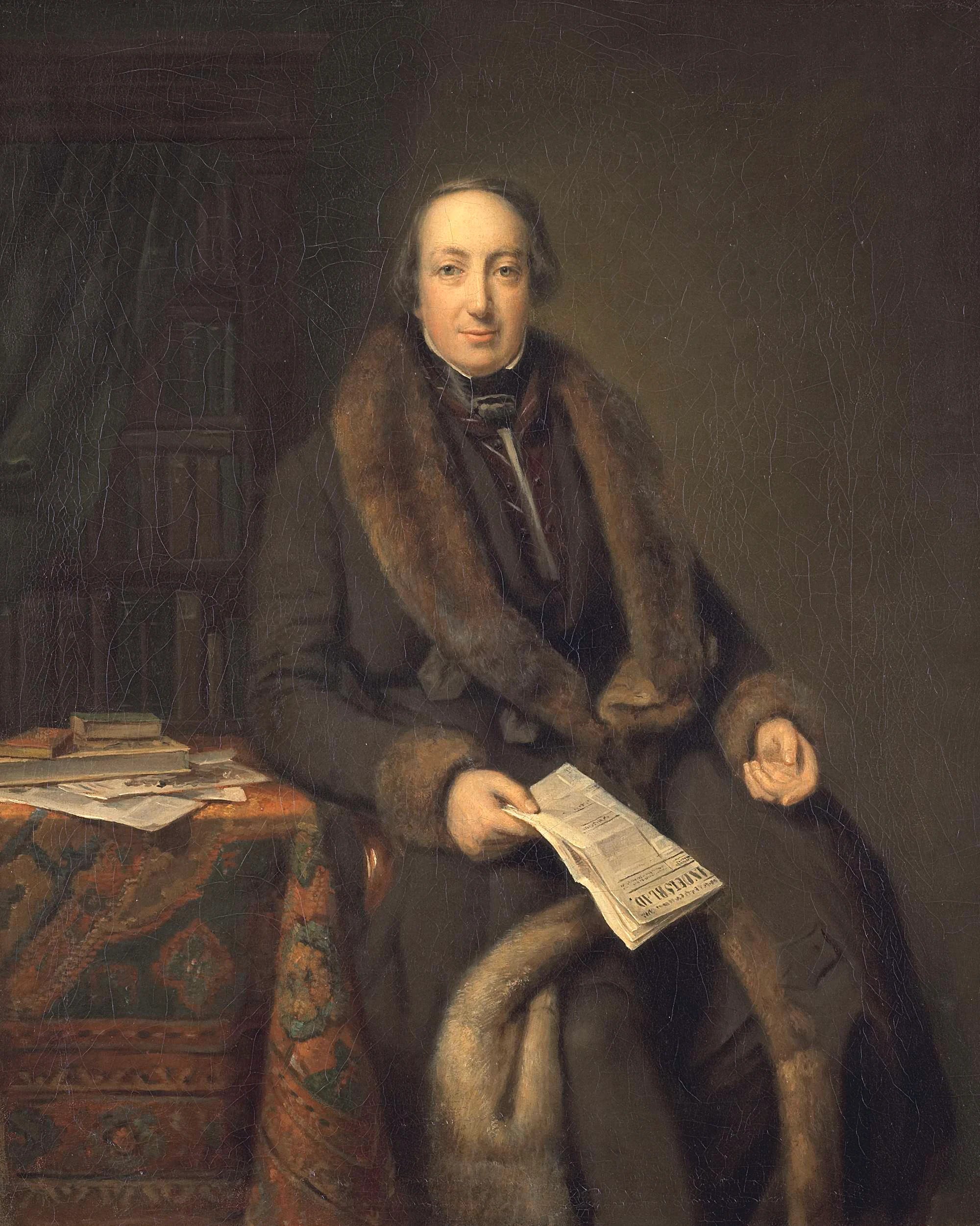 Pieter Arnold Diederichs (1804-74). Libraire à Amsterdam et fondateur de l'Algemeen Handelsblad en 1828 - Johan Georg Schwartze