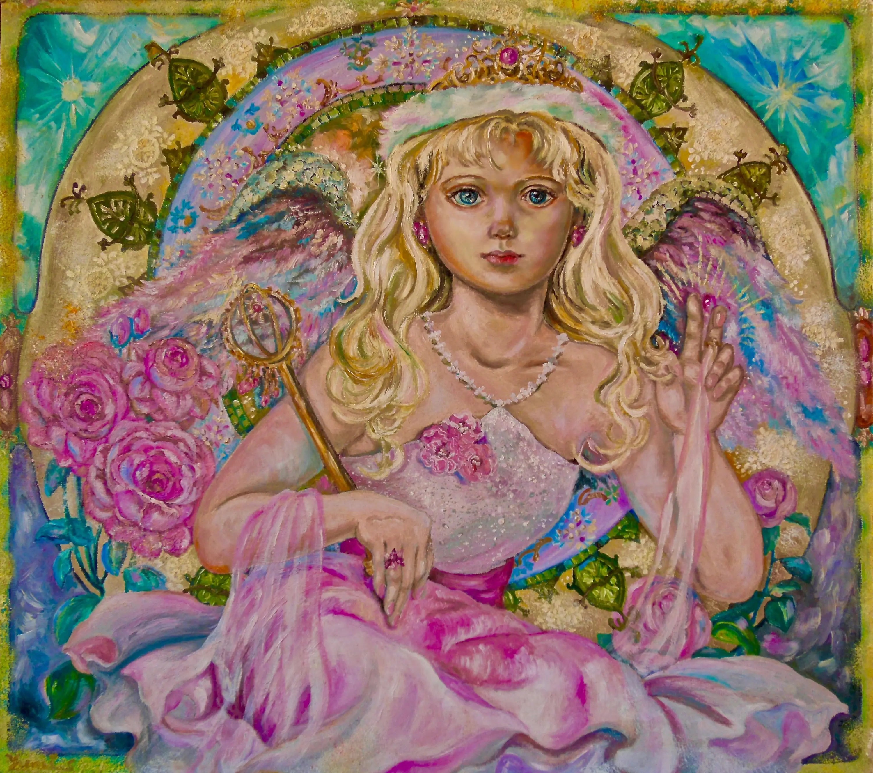 Pink sapphire angel - Yumi Sugai Reproductions de tableaux à la peinture à l’huile