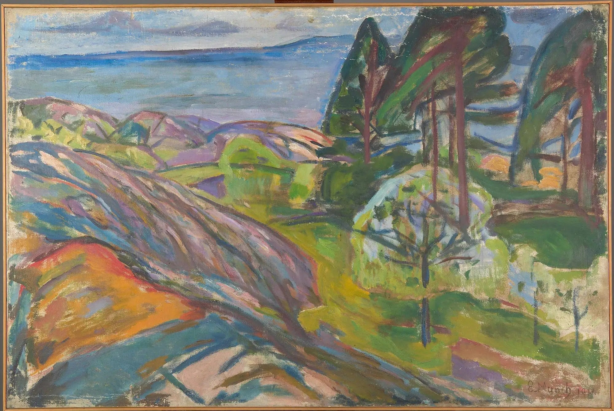 Pins et Arbres fruitiers en fleur - Edvard Munch image 1 copie peinte à la main à l’huile