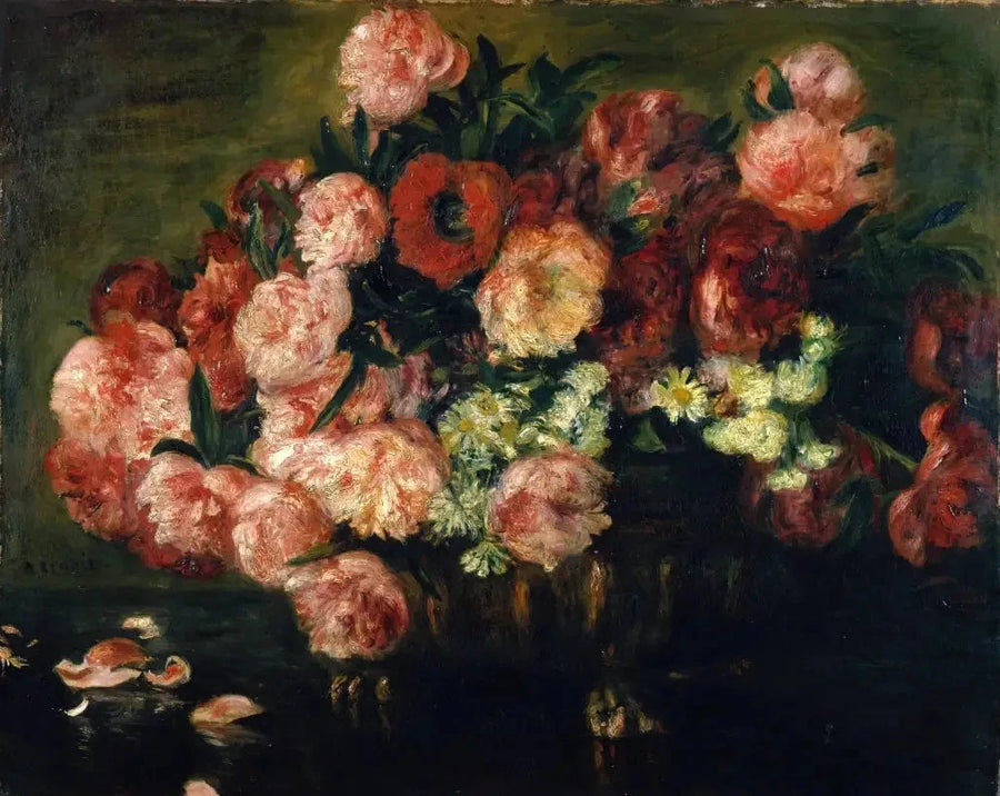 Pivoines dans un vase de Pierre-Auguste Renoir, 1872 — Kunsthalle Mannheim