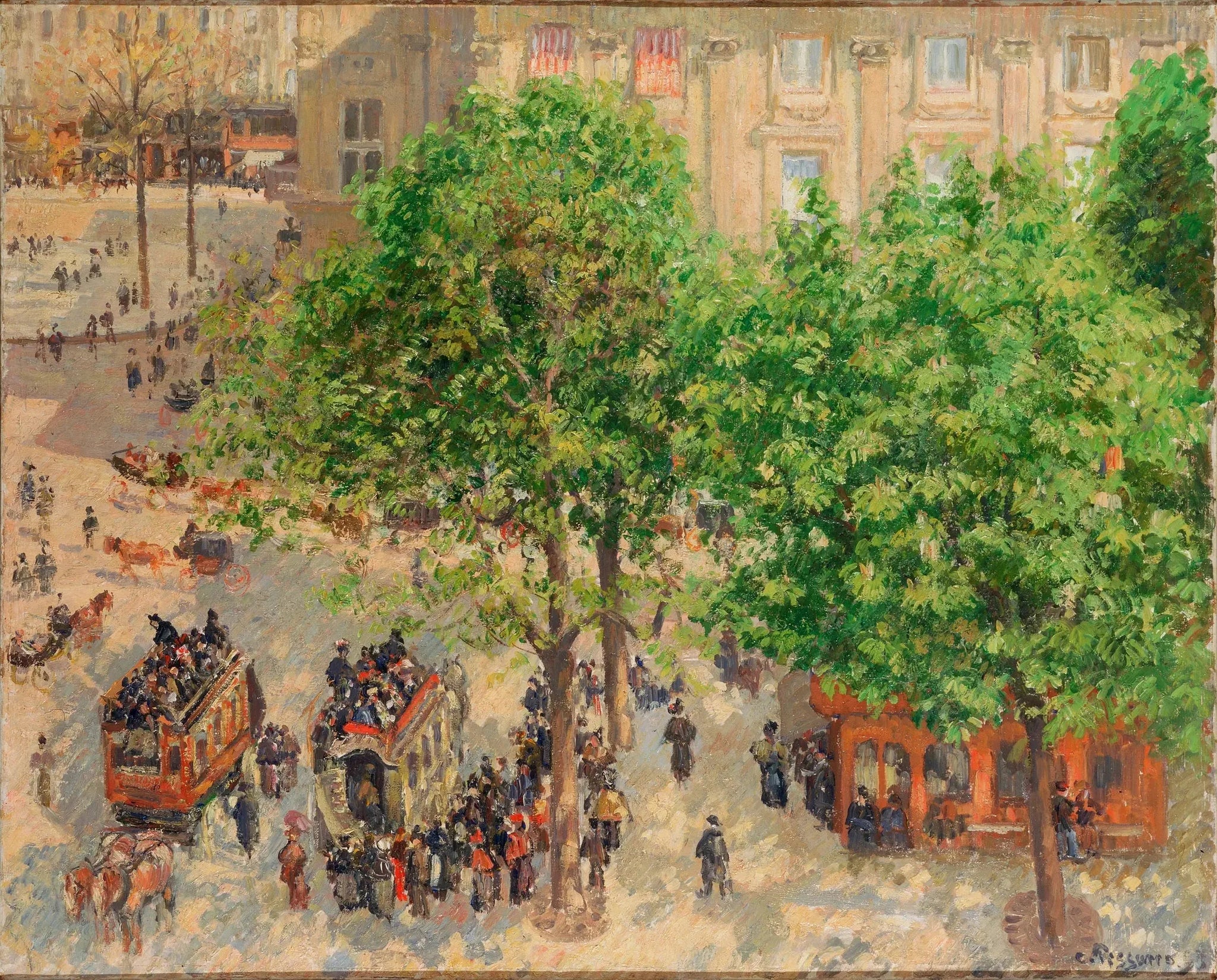 Place du Théâtre Français à Paris, printemps - Camille Pissarro image 1 reproduction de peinture à l’huile
