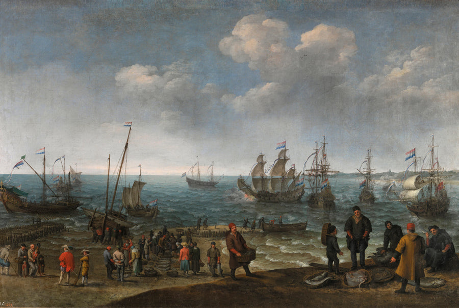 Plage avec pêcheurs - Adam Willaerts