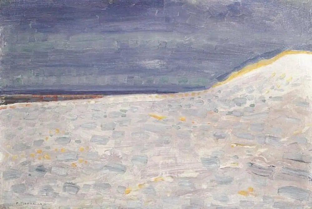 Reproduction du tableau « Plage avec une jetée à Domburg - Piet Mondrian » par Alpha Reproduction en peinture à l’huile