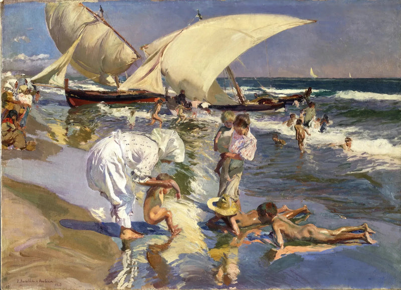 ชายหาดวาเลนเซียในแสงเช้า - Joaquín Sorolla