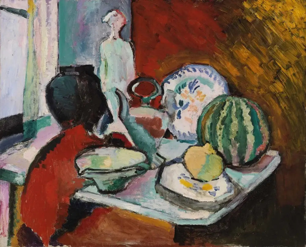 Plats et Melon (Assiettes et melon) - Henri Matisse image 1 reproduction artisanale de tableau