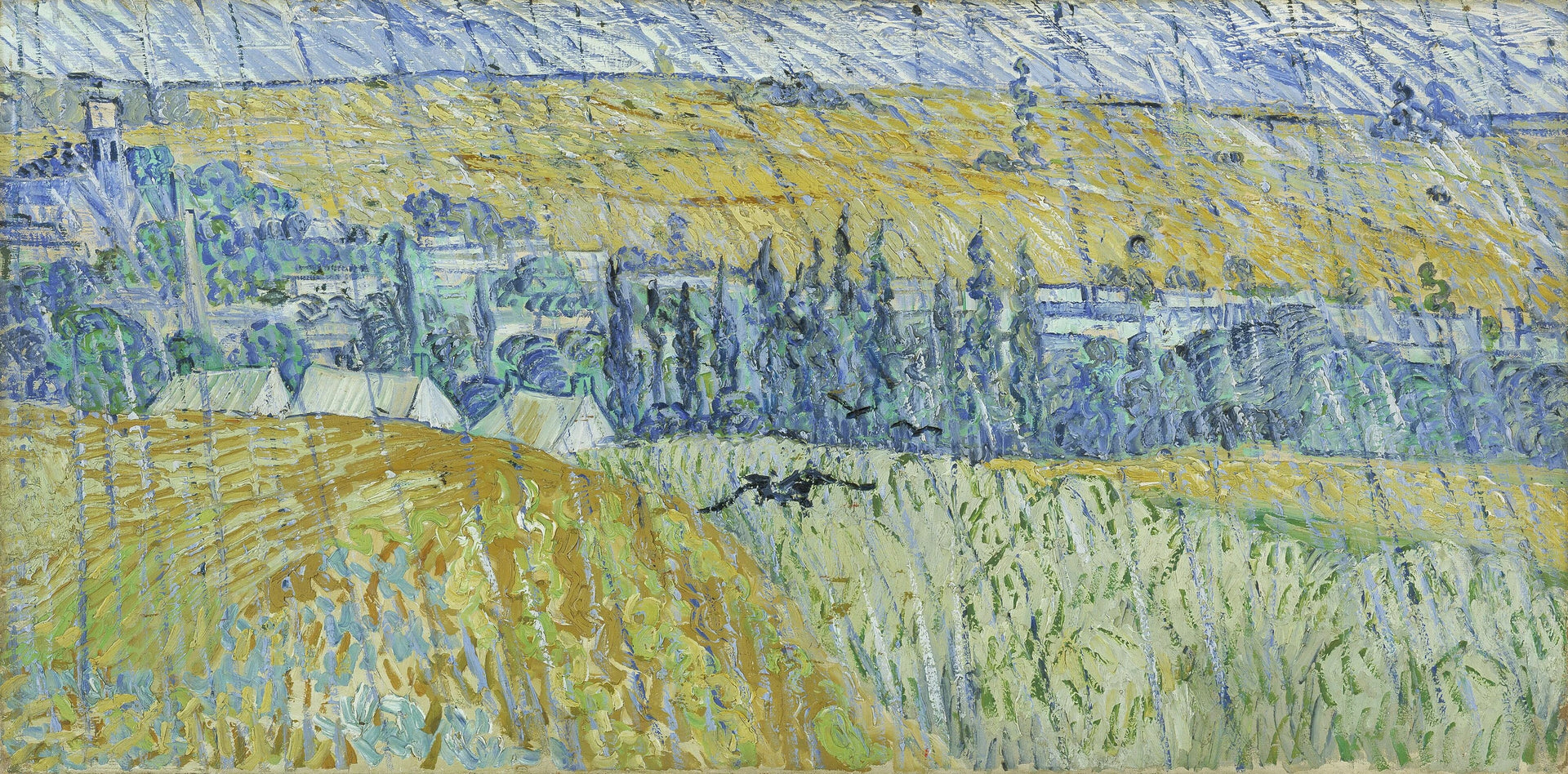 Pluie à Auvers de Vincent van Gogh, 1890, Amgueddfa Cymru