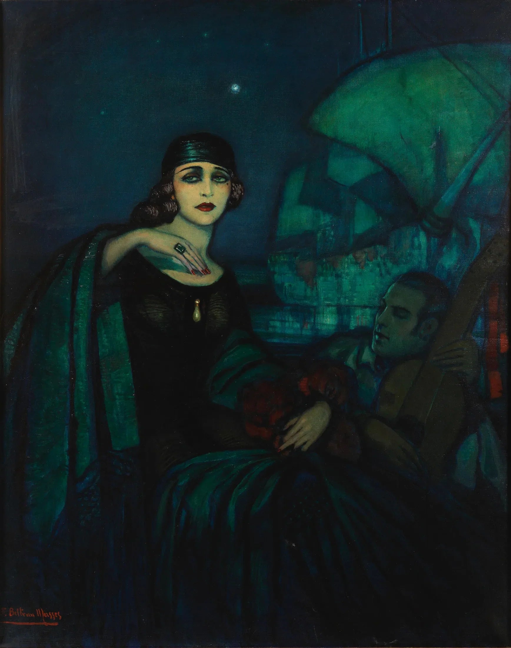Pola Negri et Rudolph Valentino - Federico Beltrán Masses image 1 copie peinte à la main à l’huile