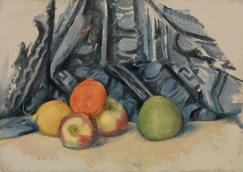 แอปเปิ้ลและพรม - Paul Cézanne