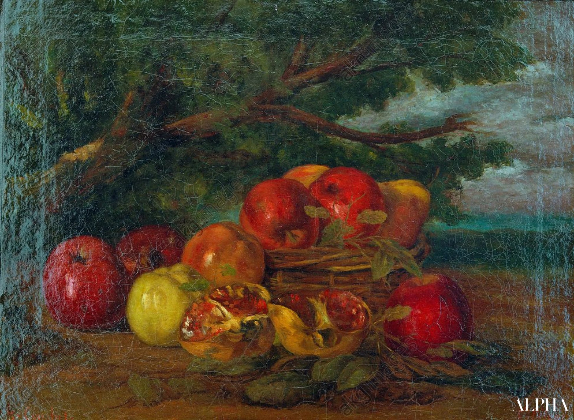 Pommes, grenades, poires - Gustave Courbet - Reproductions de tableaux et peintures haut de gamme