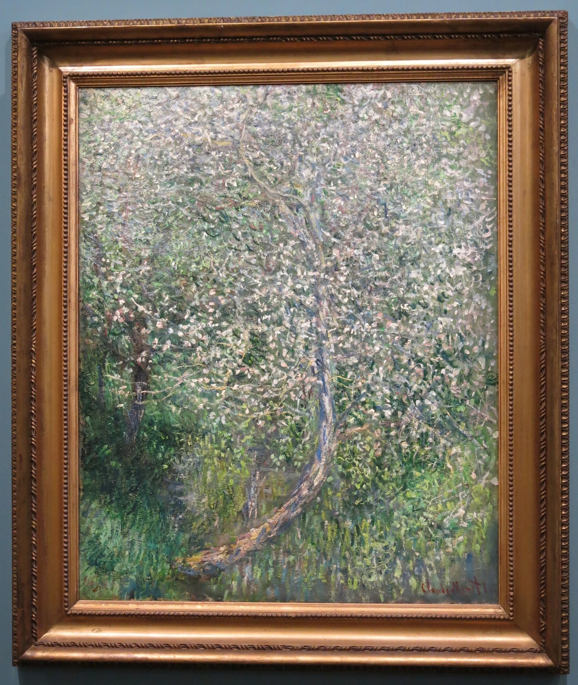 Pommier en fleurs au bord de l’eau W585 par Claude Monet, 1880