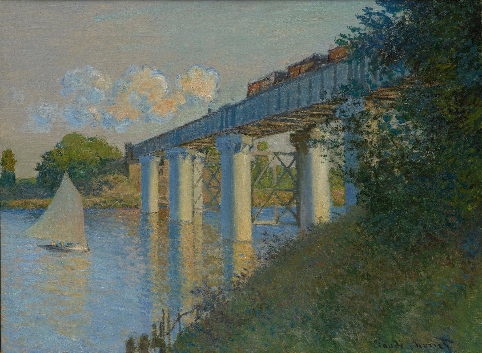 Le Pont du chemin de fer à Argenteuil W318 par Claude Monet, 1874, Philadelphia Museum of Art