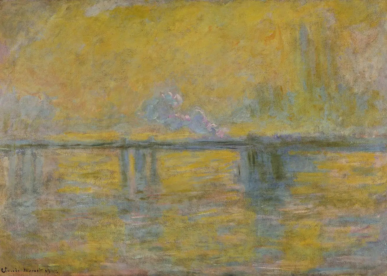 Reproduction du tableau « Pont de Londres (Charing Cross Bridge, London) - Claude Monet » par Alpha Reproduction en peinture à l’huile