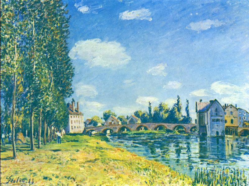 สะพานและโรงสีของ Moret ในฤดูร้อน - อัลเฟรด ซิสลีย์