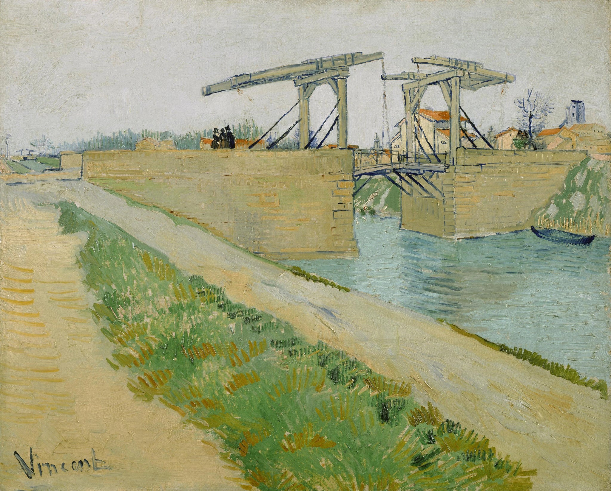 Le Pont de Langlois avec la route longeant le canal, F400 — paysage d’Arles par Vincent van Gogh