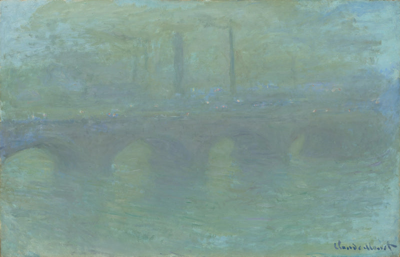 สะพานวอเตอร์ลู ที่ลอนดอน ในยามพลบค่ำ - Claude Monet