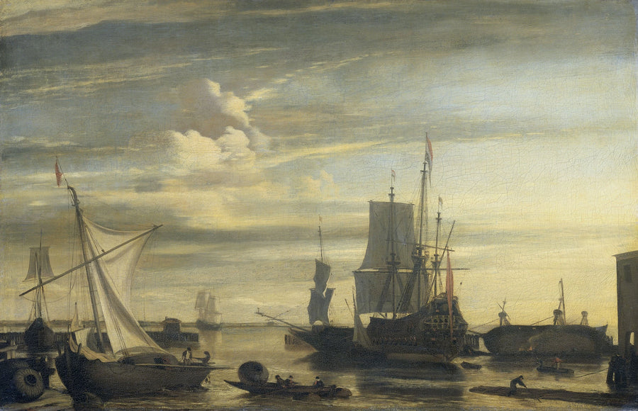Port au coucher du soleil - Jan Claesz Rietschoof
