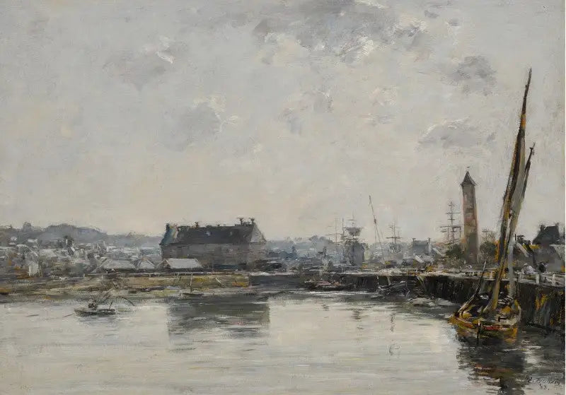 Port de Trouville - Eugène Boudin image 1 copie peinte à la main à l’huile