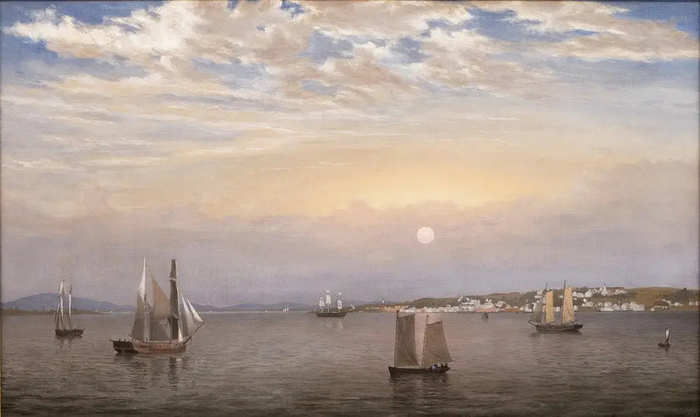 Port et ville de Castine - Fitz Henry Lane image 1 copie de tableau peinte à la main