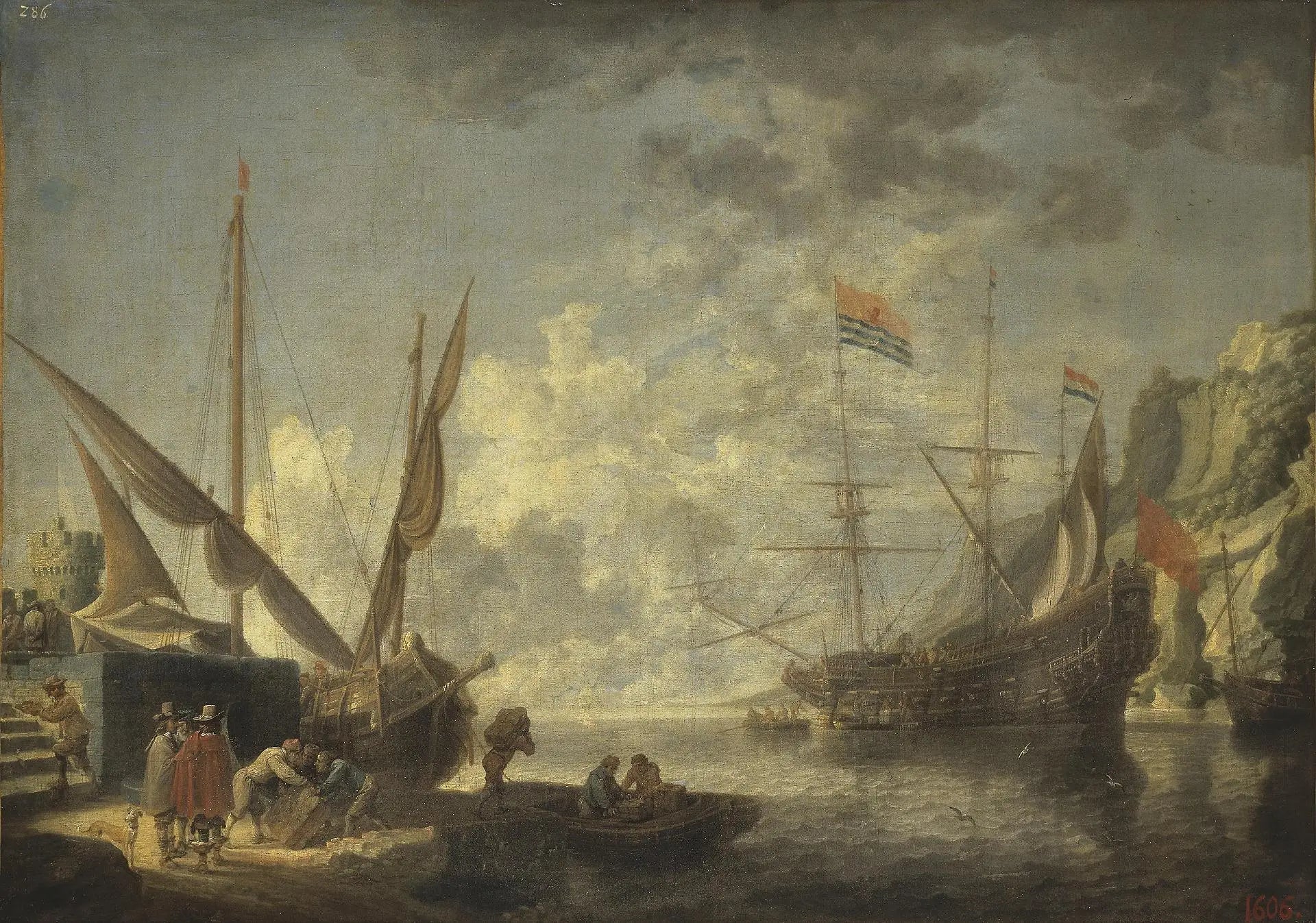 Port maritime - David Teniers le Jeune image 1 copie peinte à la main à l’huile