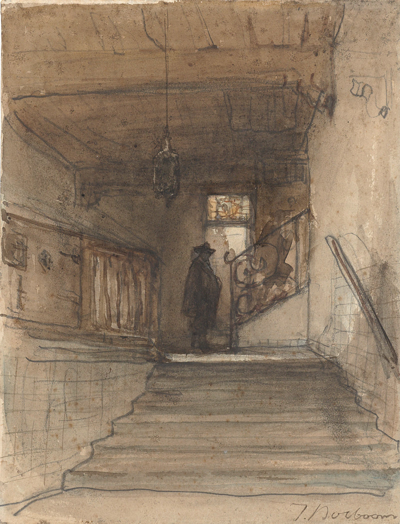 Portail d'escalier - Johannes Bosboom
