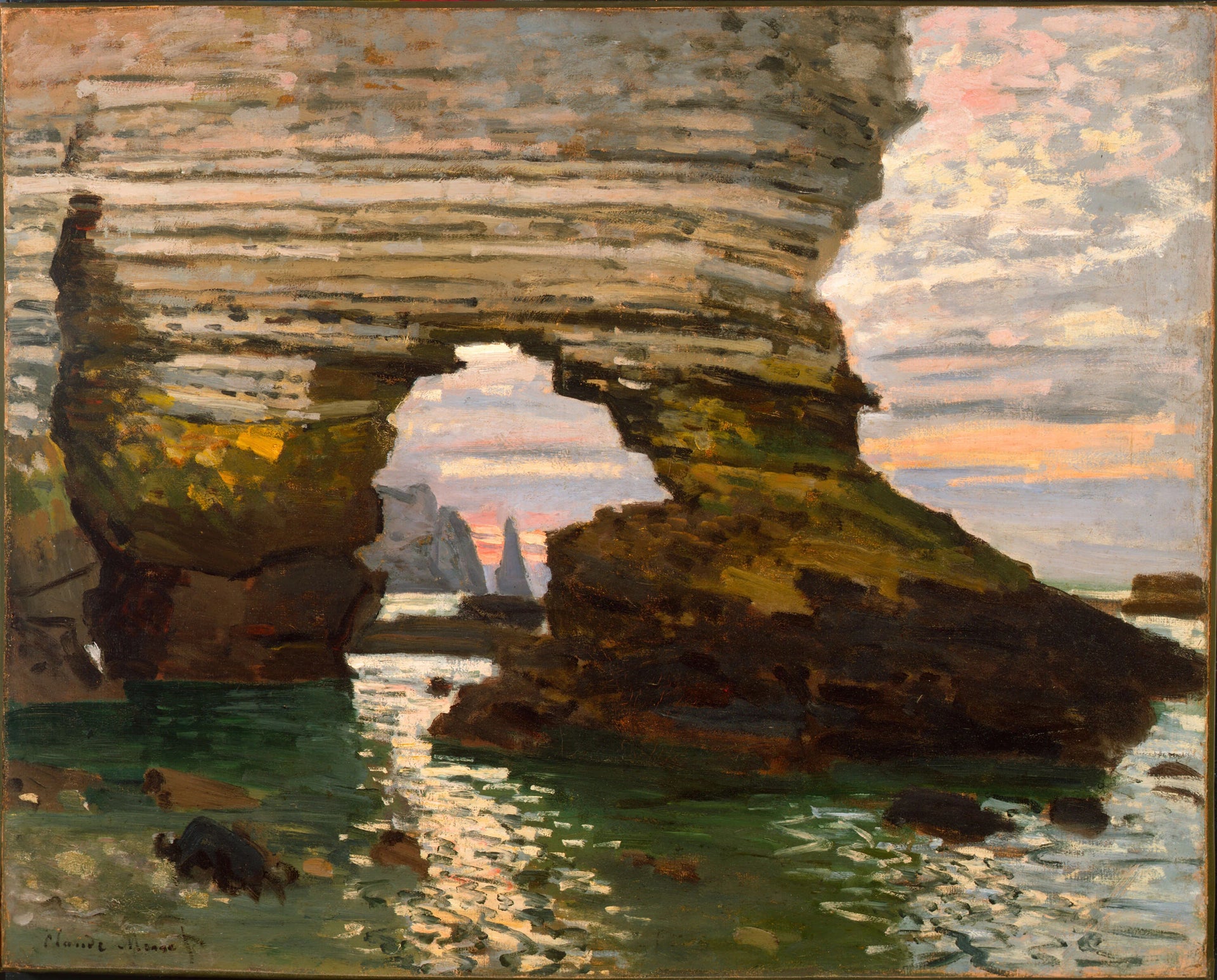 La Porte d’Amont, Étretat W258 par Claude Monet, 1868-1869, Harvard Art Museums