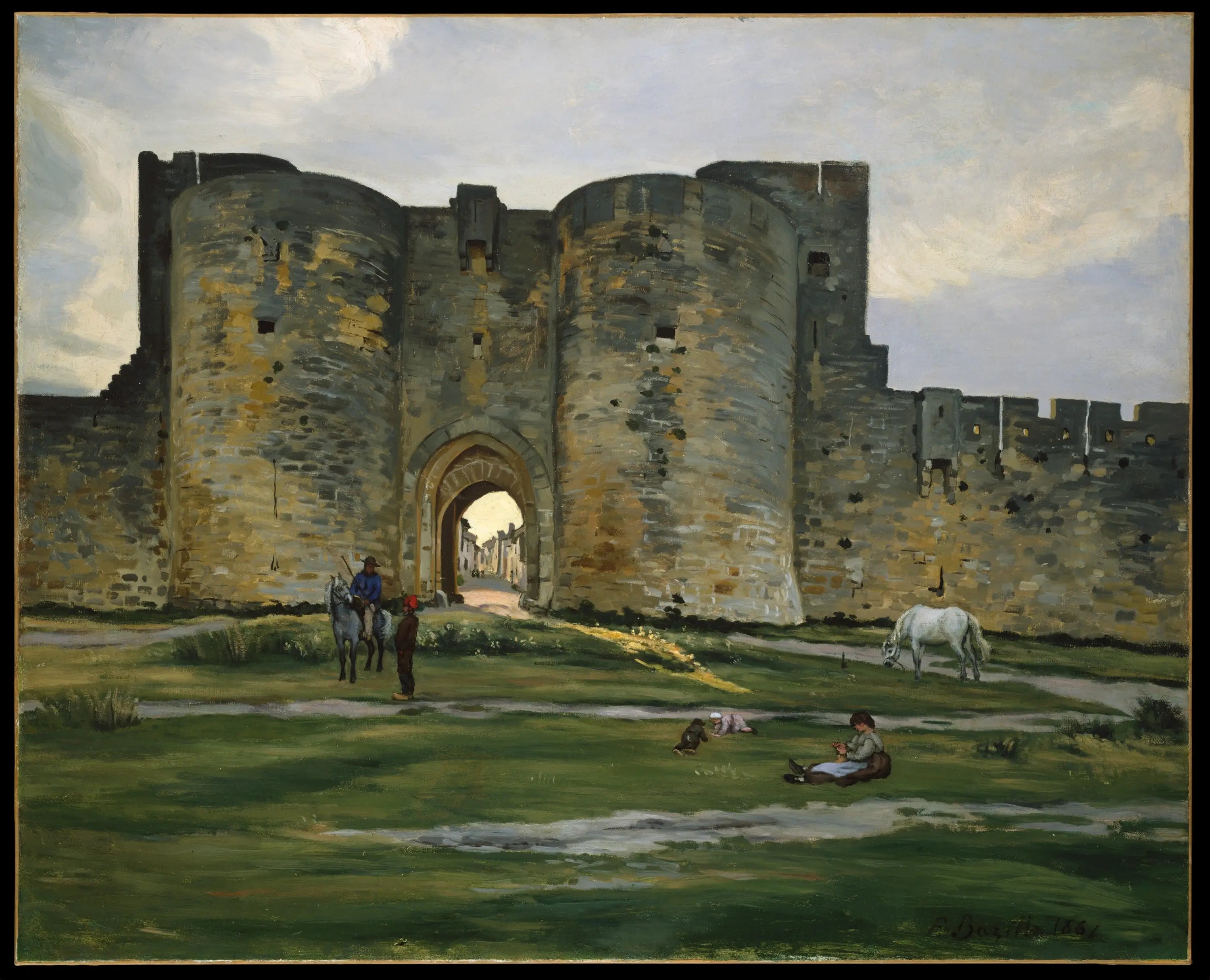 Porte de la Reine à Aigues-Mortes - Frédéric Bazille image 1 copie peinte à la main à l’huile