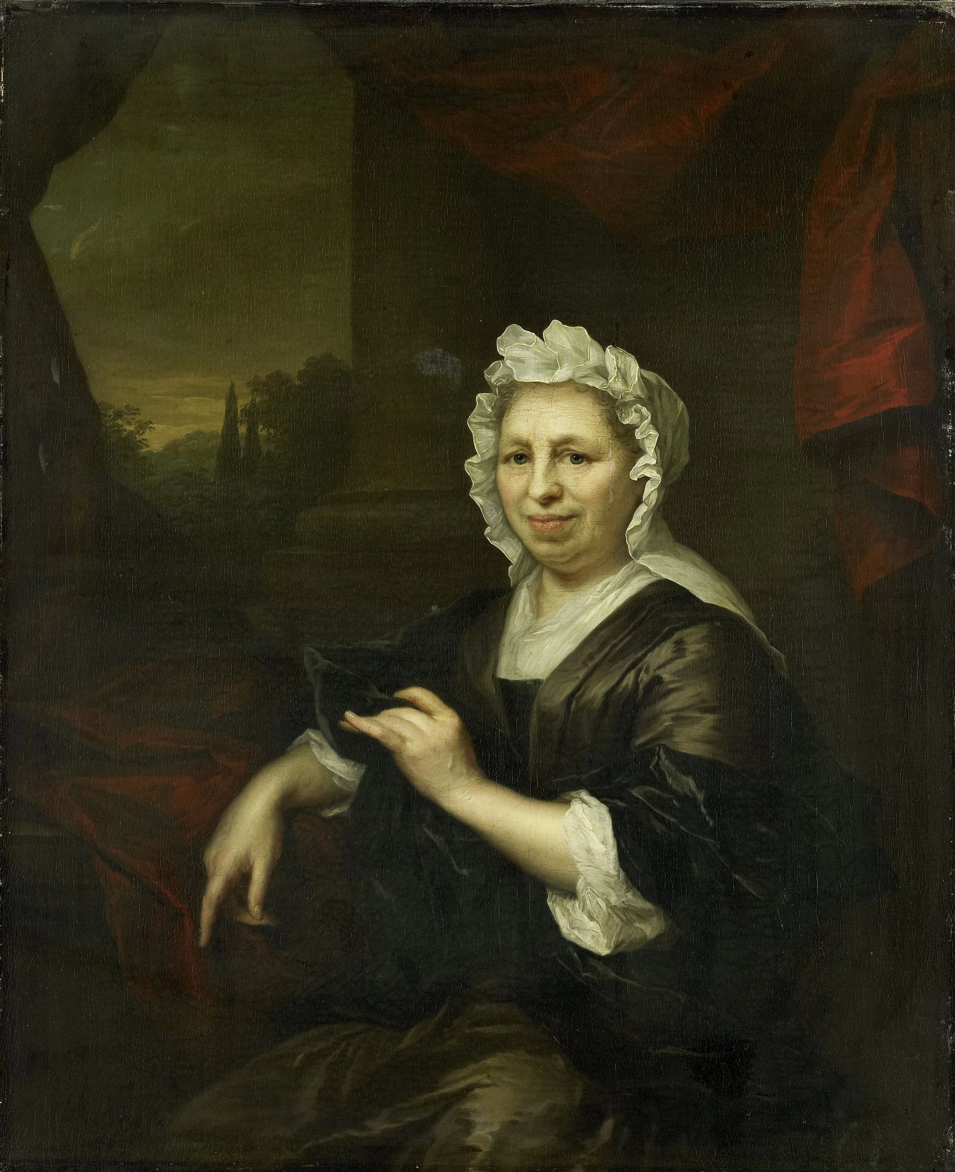 Portrait Brechje Hooft (1640-1721). Veuve de Harmen van de Poll. - Arnold Boonen