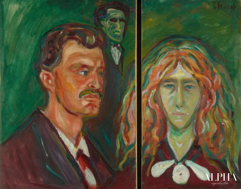 Portrait caricatural de Tulla Larsen - Edvard Munch - Reproductions de tableaux et peintures haut de gamme