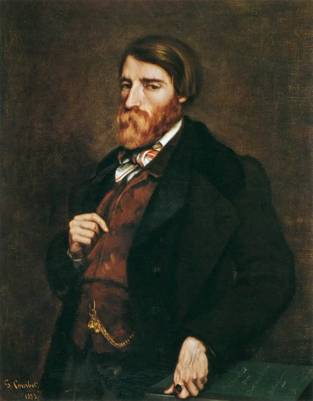 Portrait d'Alfred Bruyas - Gustave Courbet image 1 reproduction d’œuvre d’art à l’huile