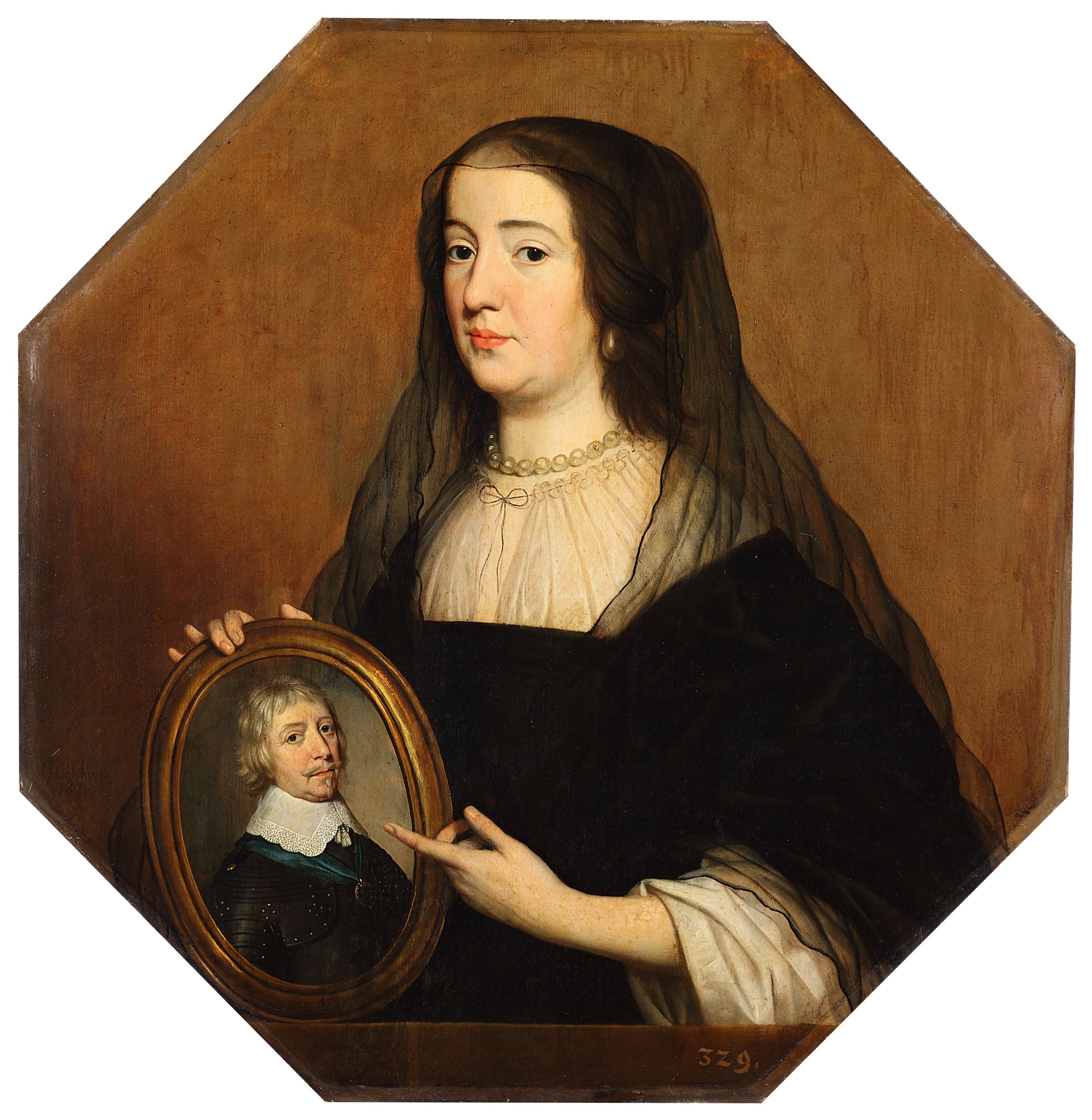 Portrait d'Amalia van Solms (1602-1675) - Gerrit van Honthorst image 1 copie de tableau peinte à la main