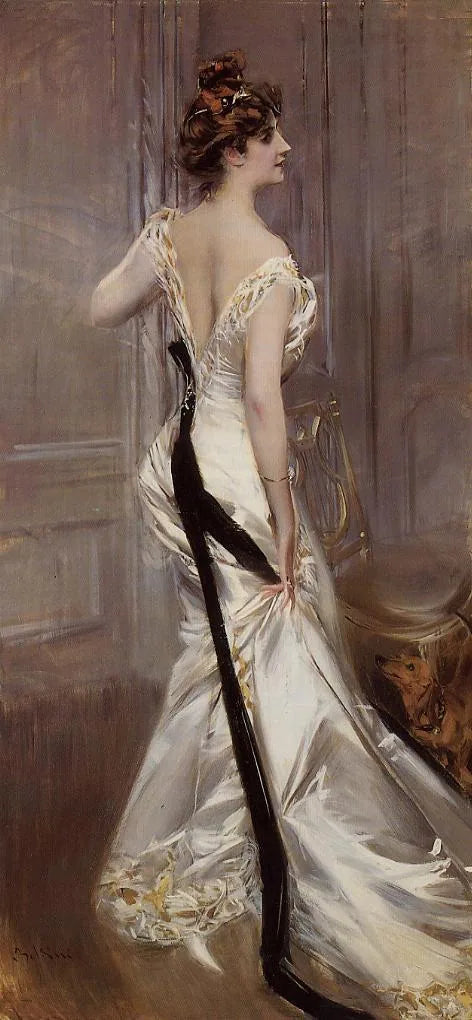Portrait d'Ava Lister, baronne Ribblesdale ; née Ava Astor - Giovanni Boldini image 1 copie peinte à la main à l’huile