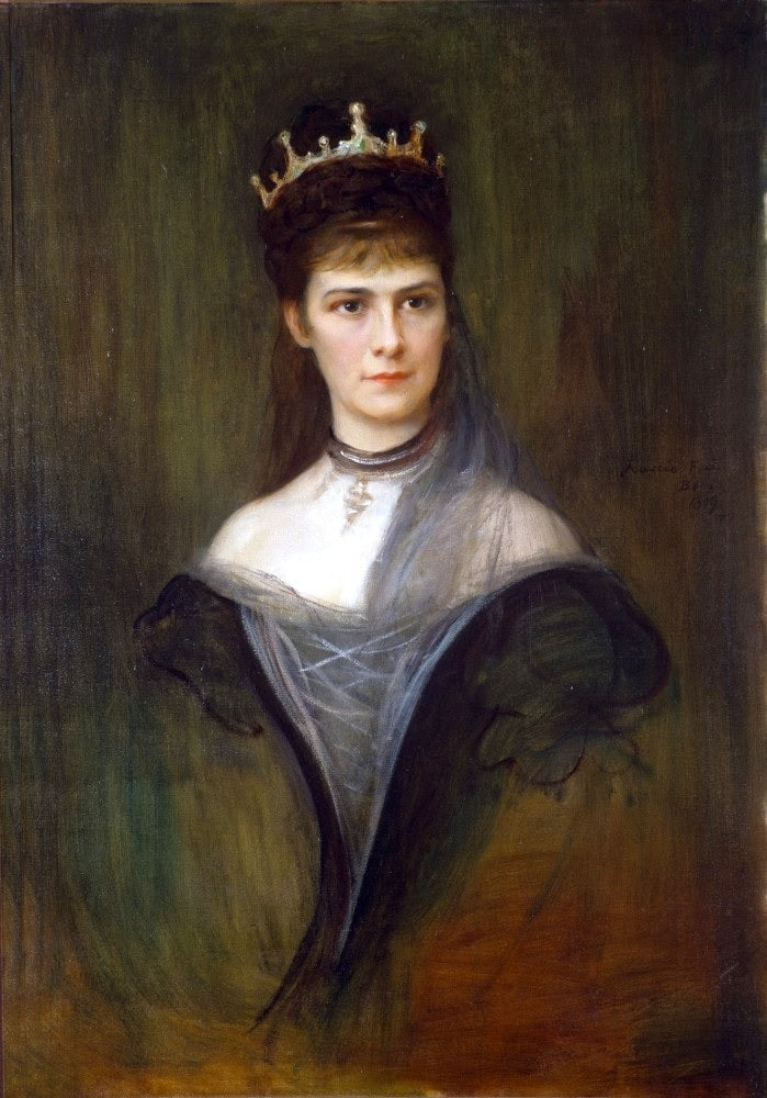 Portrait d'Élisabeth de Bavière, reine de Hongrie et impératrice d'Autriche - Philip de László image 1 reproduction artisanale de tableau