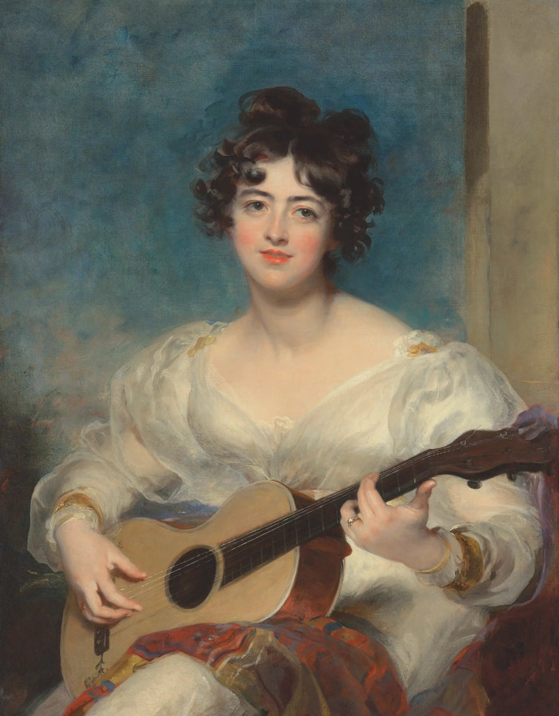 ภาพเหมือนของ Elizabeth Blake, Lady Wallscourt, เล่นกีตาร์ - Thomas Lawrence