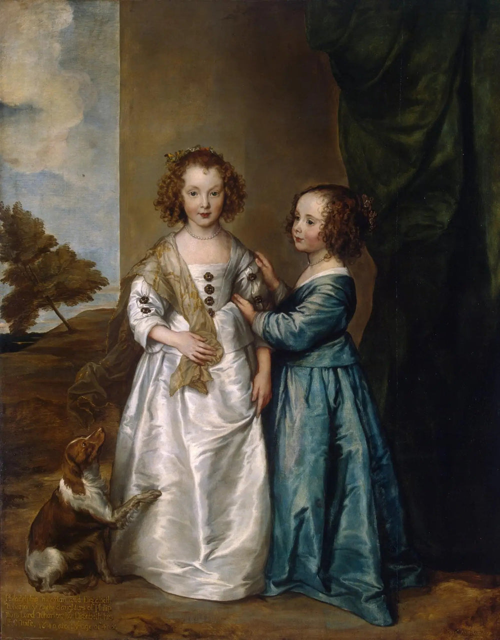 Portrait d'Elizabeth et de Philadelphia Wharton - Antoine van Dyck image 1 copie peinte à la main à l’huile