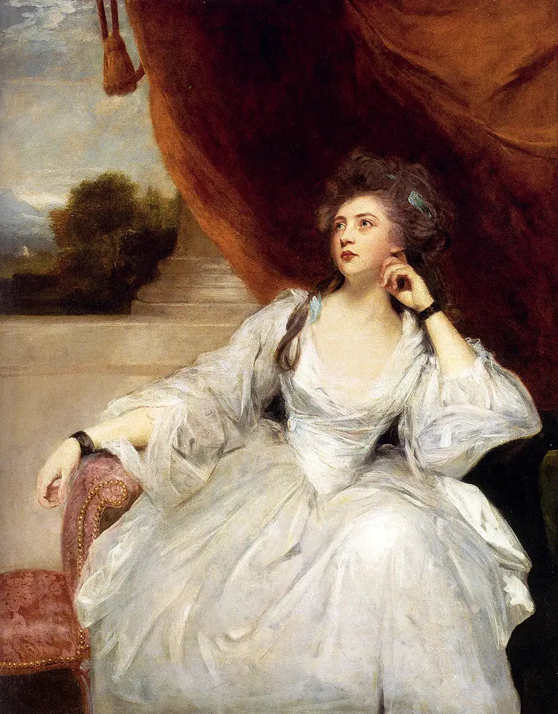 ภาพเหมือนของ Elizabeth Falconer, นาง Stanhope, เป็นภาพที่แสดงความครุ่นคิด - โจชัว เรย์โนลด์
