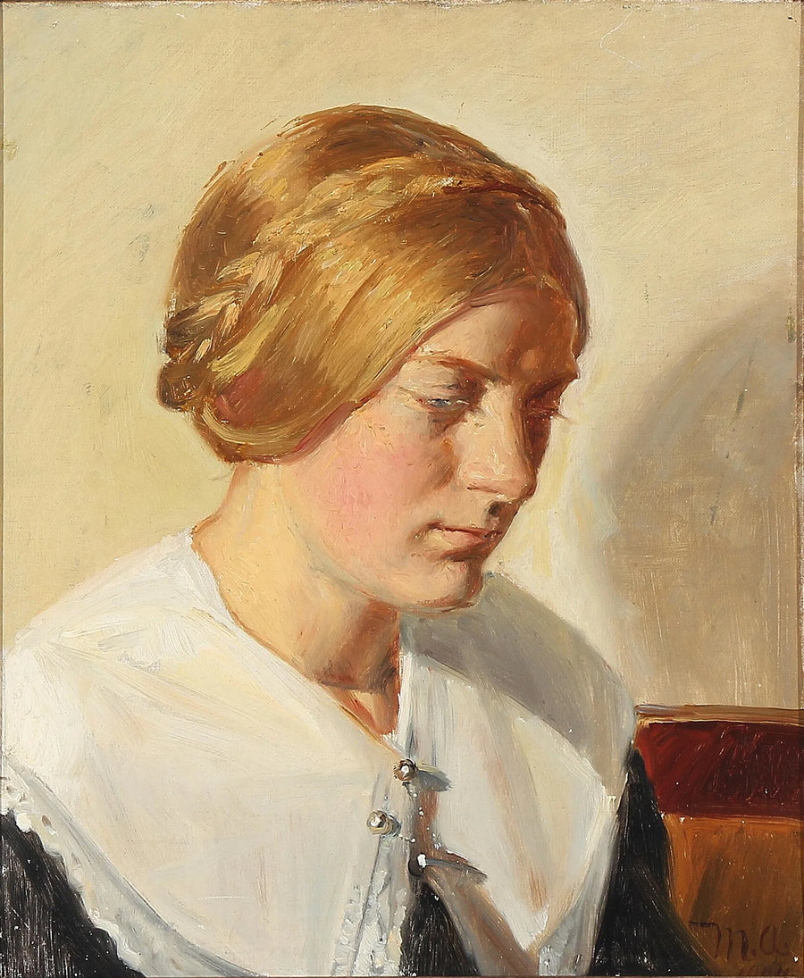 Portrait d'Ella Saxild. - Michael Peter Ancher