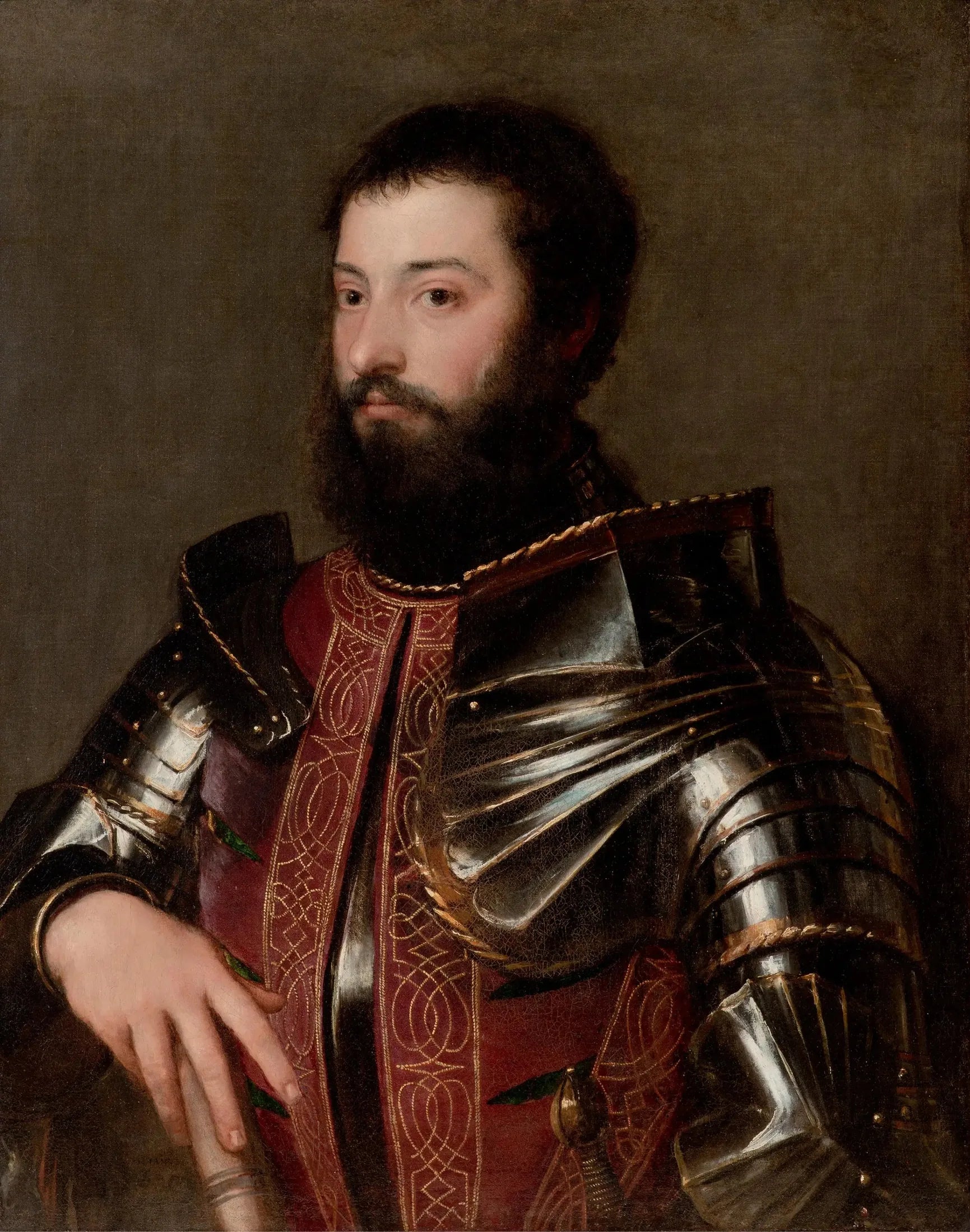 Portrait d'homme en armure - Titian image 1 reproduction de peinture à l’huile