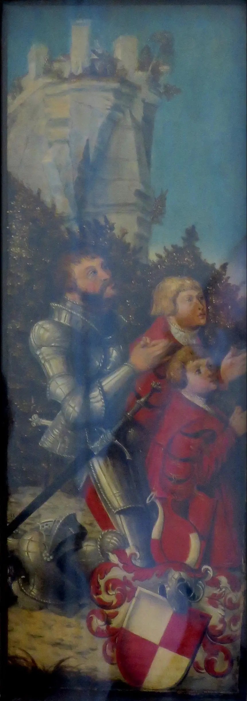 Portrait d'un chevalier et de ses deux fils - Lucas Cranach the Elder image 1 reproduction artisanale de tableau