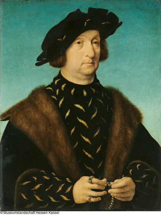 ภาพเหมือนของชายคนหนึ่งกับสายประคำ - Joos van Cleve