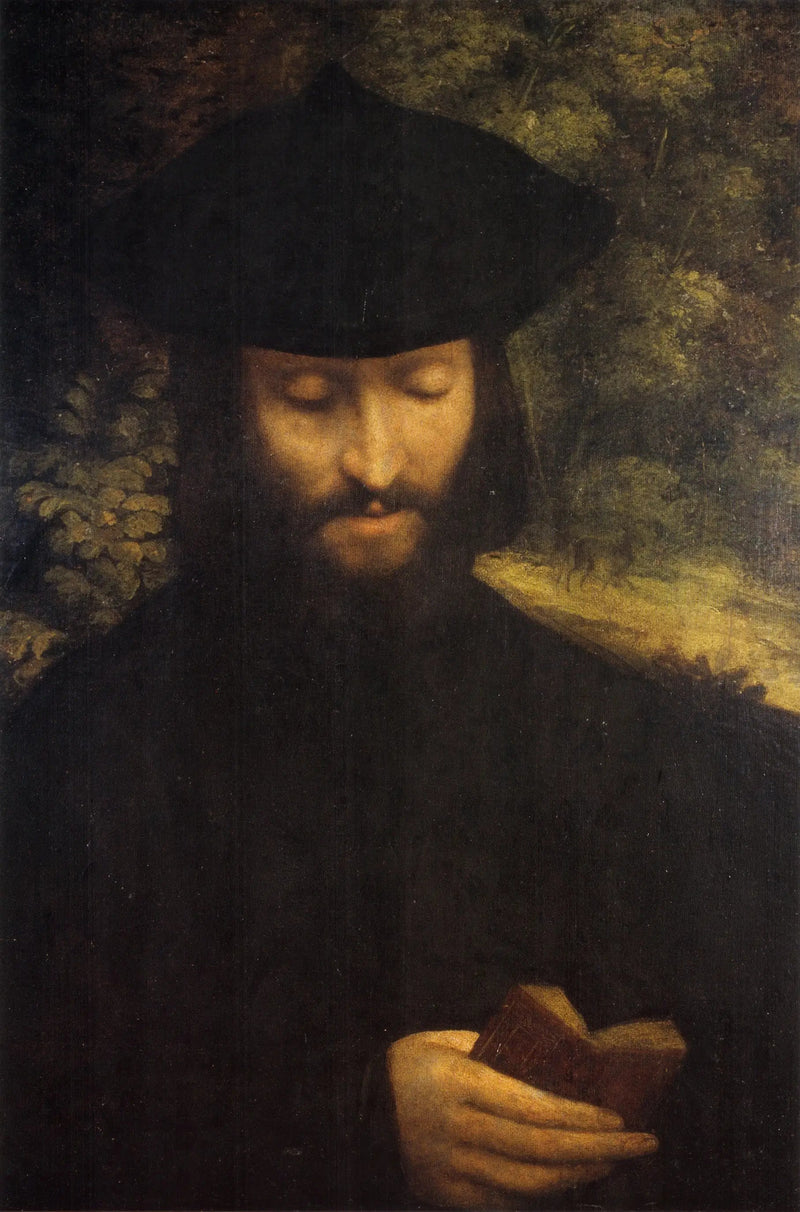 ภาพเหมือนของผู้ชายกับหนังสือ - Antonio da Correggio