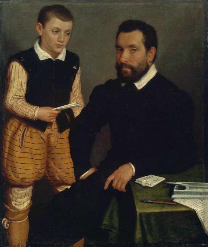 ภาพเหมือนของผู้ชายและเด็กชาย (Comte Alborghetti et Fils) - Giovanni Battista Moroni