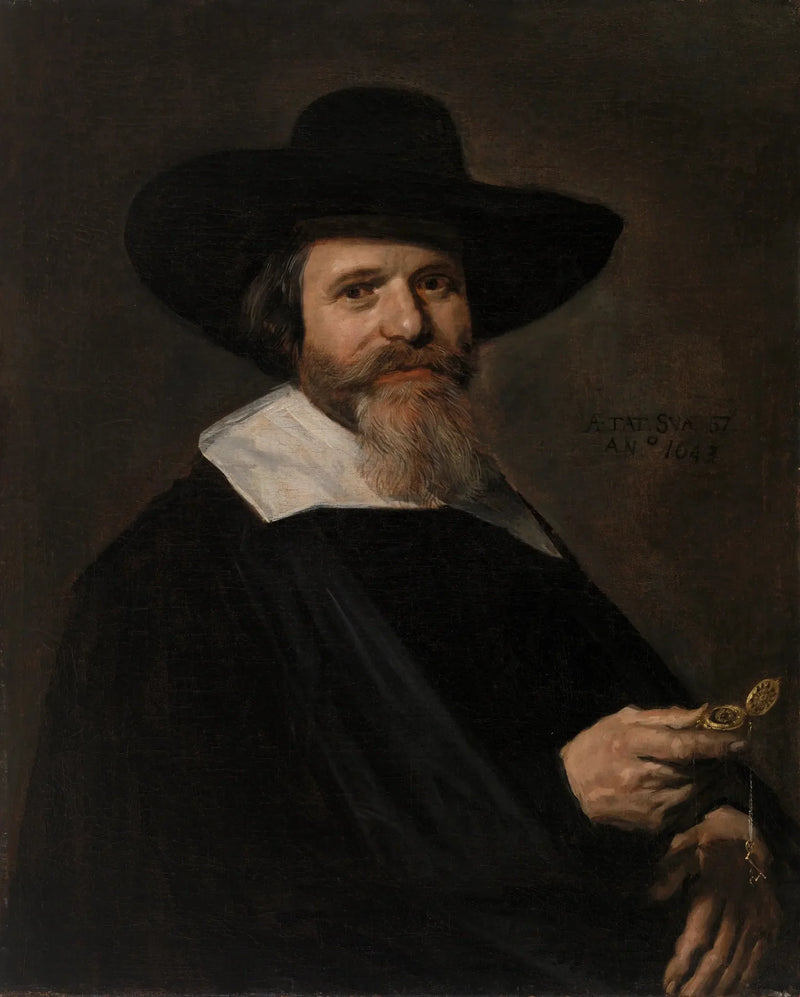 ภาพเหมือนของชายลึกลับพร้อมนาฬิกา - Frans Hals