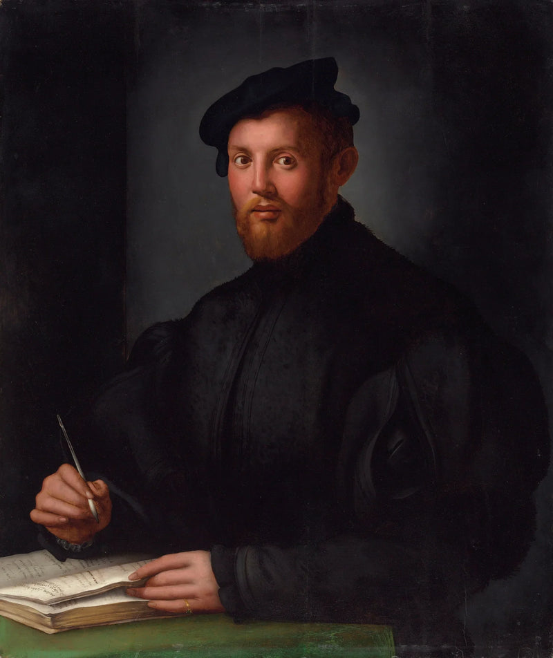 ภาพเหมือนของชายหนุ่มในชุดดำกับหนังสือ - Bronzino