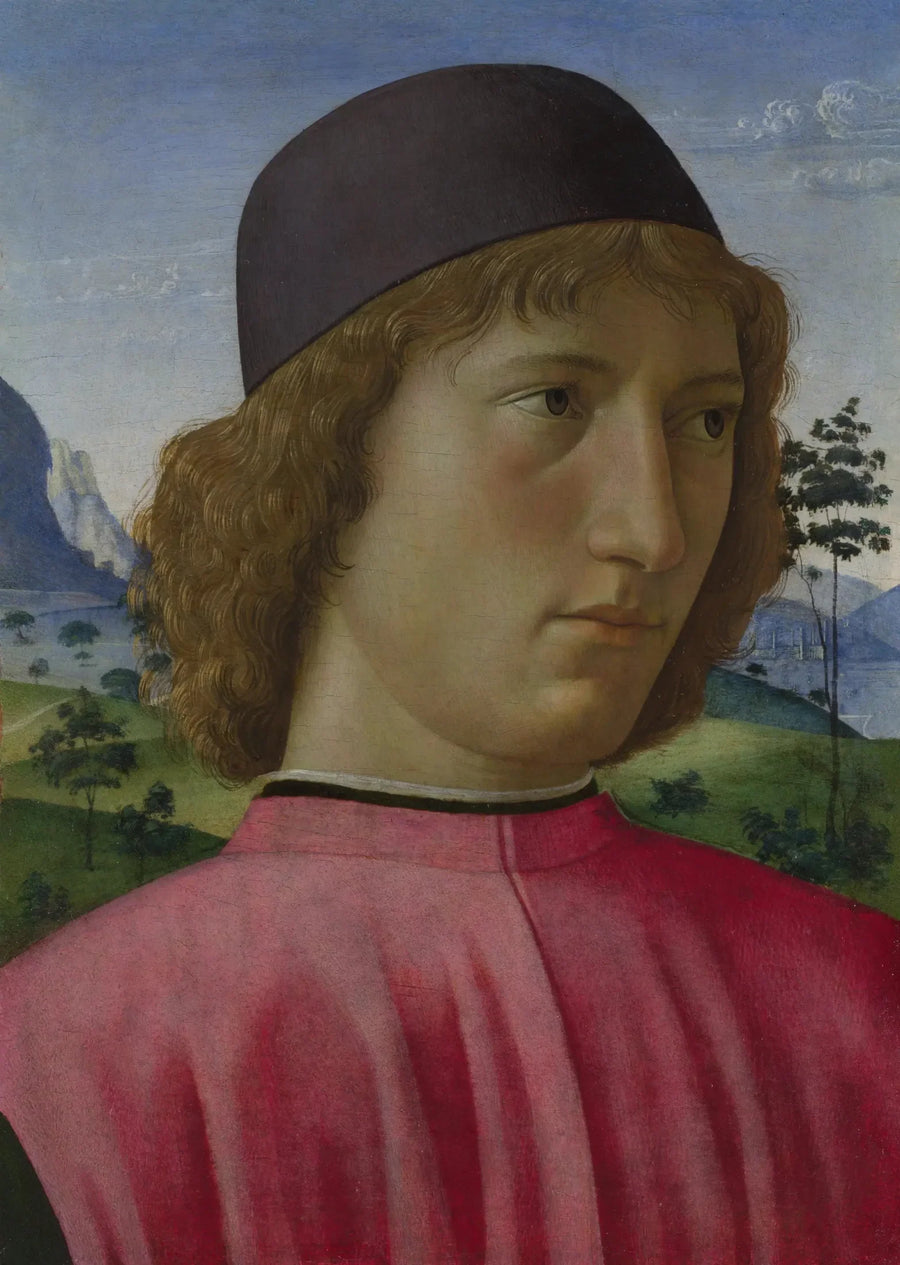 ภาพเหมือนของชายหนุ่มในชุดสีแดง - Domenico Ghirlandaio