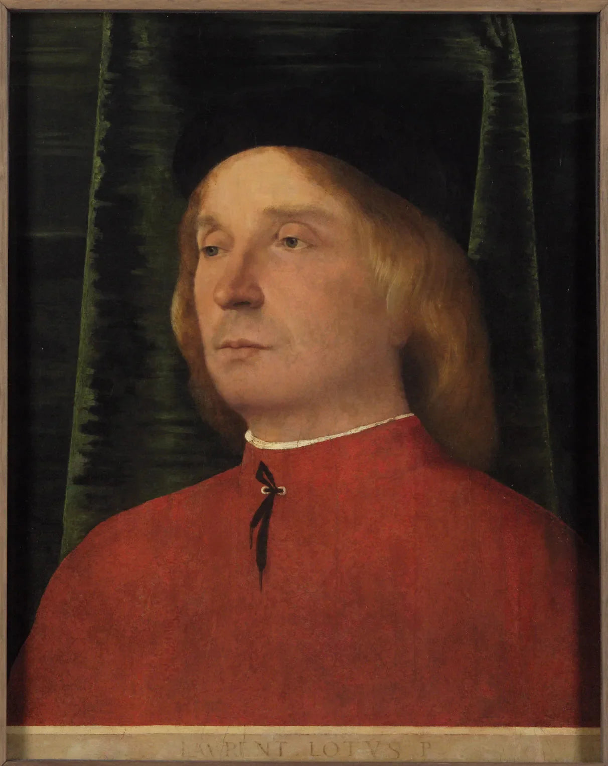 Portrait d'un jeune homme en vêtement rouge - Lorenzo Lotto image 1 reproduction de peinture à l’huile