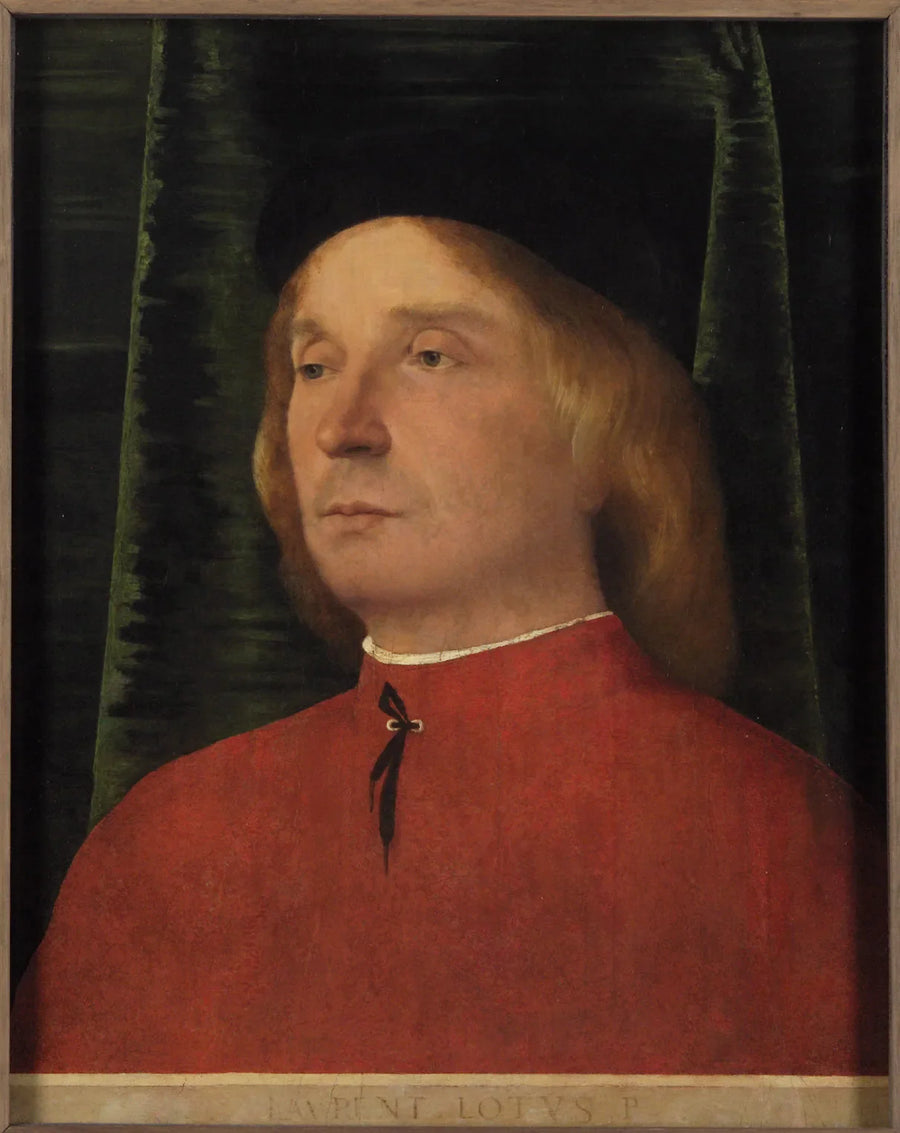 ภาพเหมือนของชายหนุ่มในเสื้อผ้าสีแดง - Lorenzo Lotto