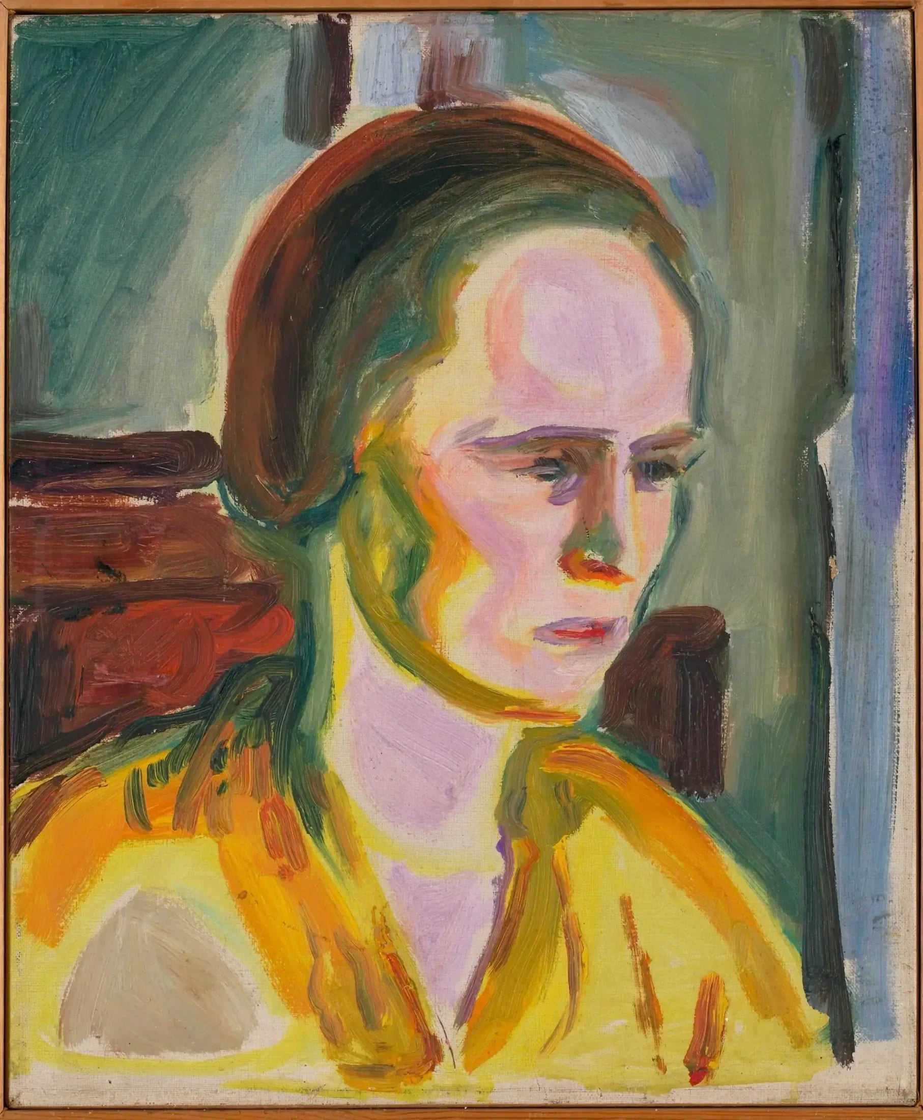 Portrait d'un modèle féminin - Edvard Munch image 1 copie de tableau peinte à la main